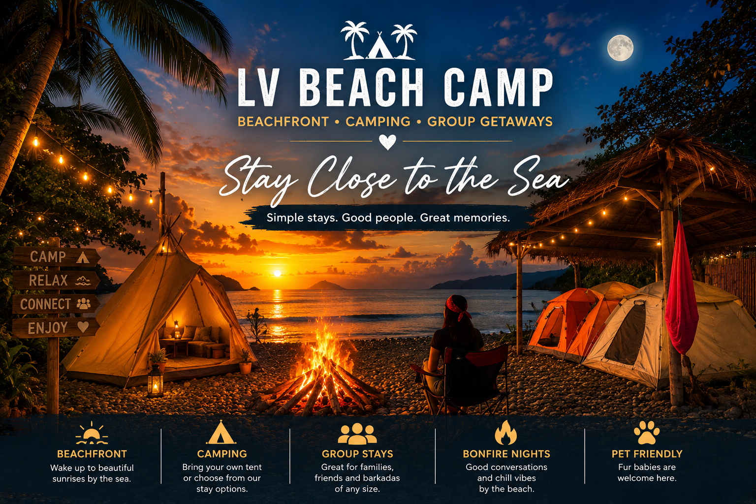LV Beach Camp beachfront getaway