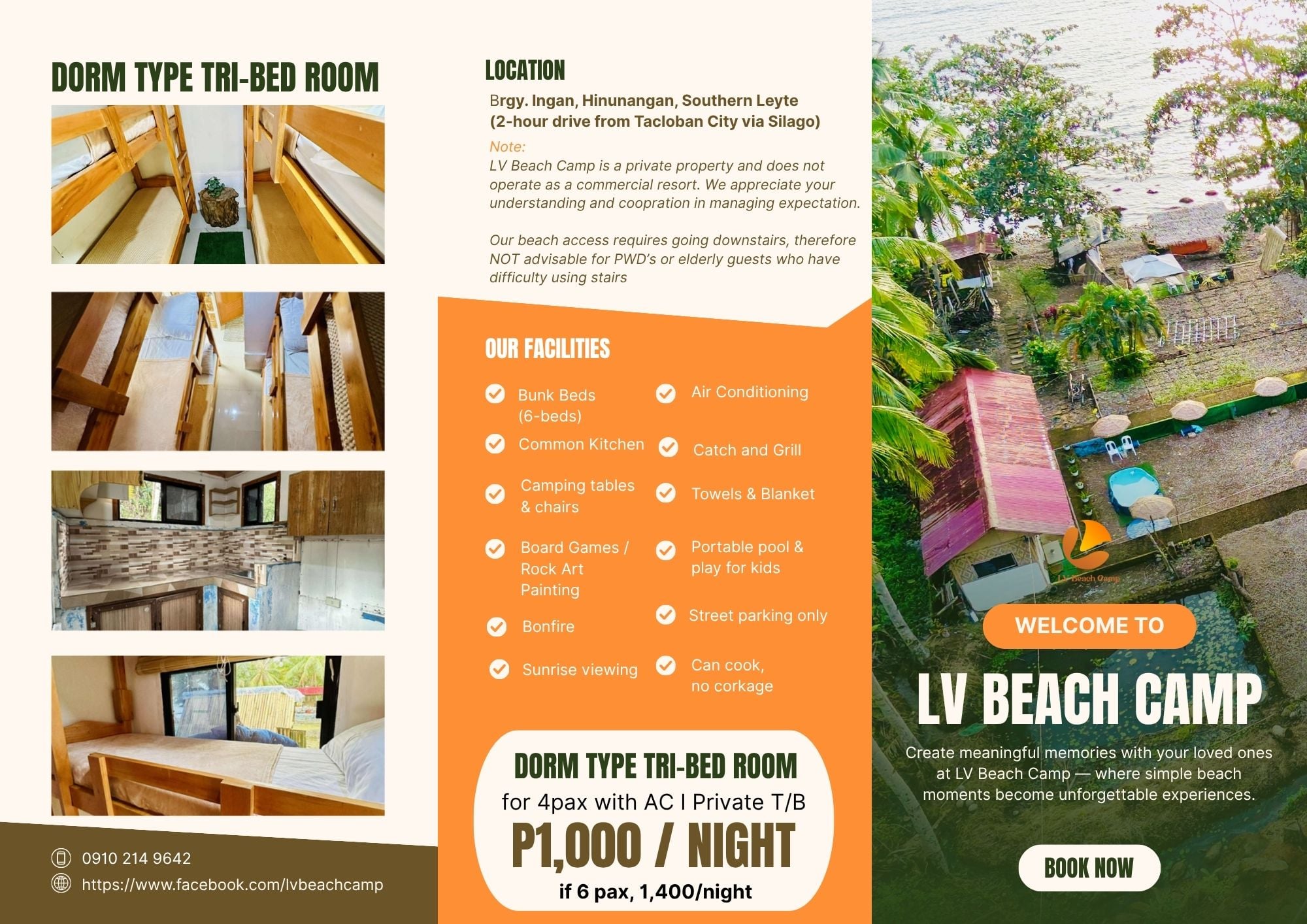 LV Beach Camp Dorm Type Tri-Bed Room