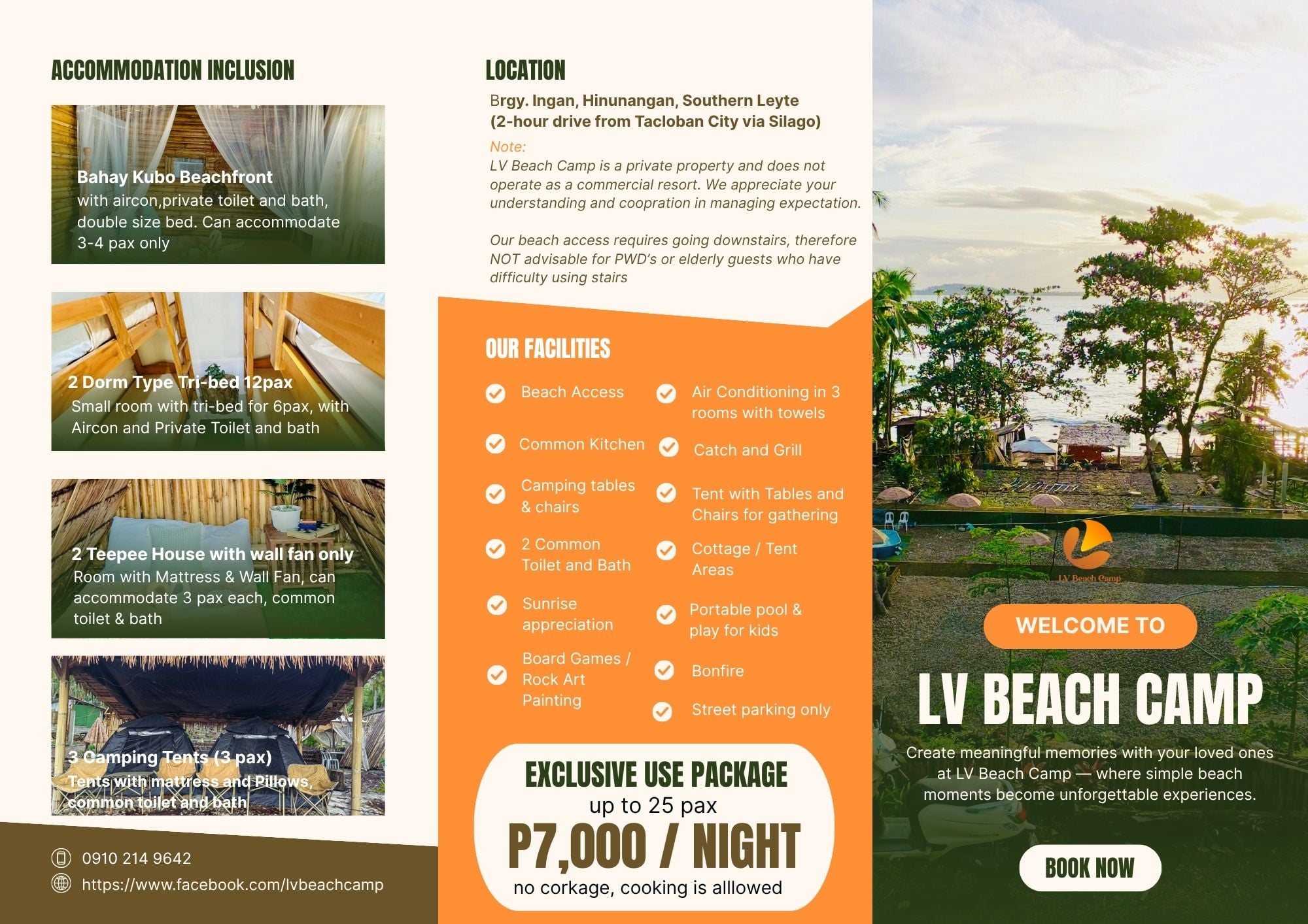 LV Beach Camp Exclusive Use Package