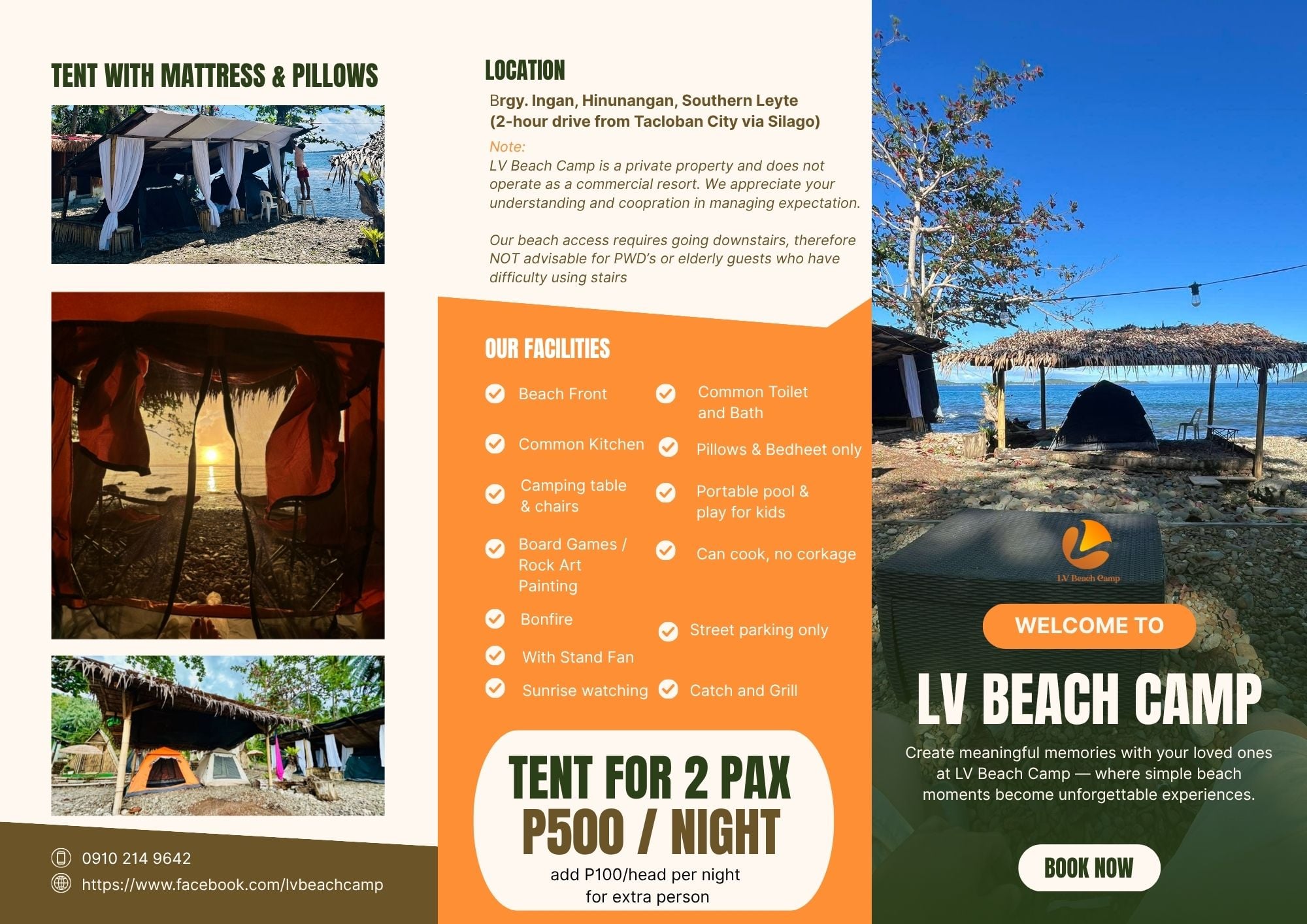 LV Beach Camp ₱500 Prepared Tent Package