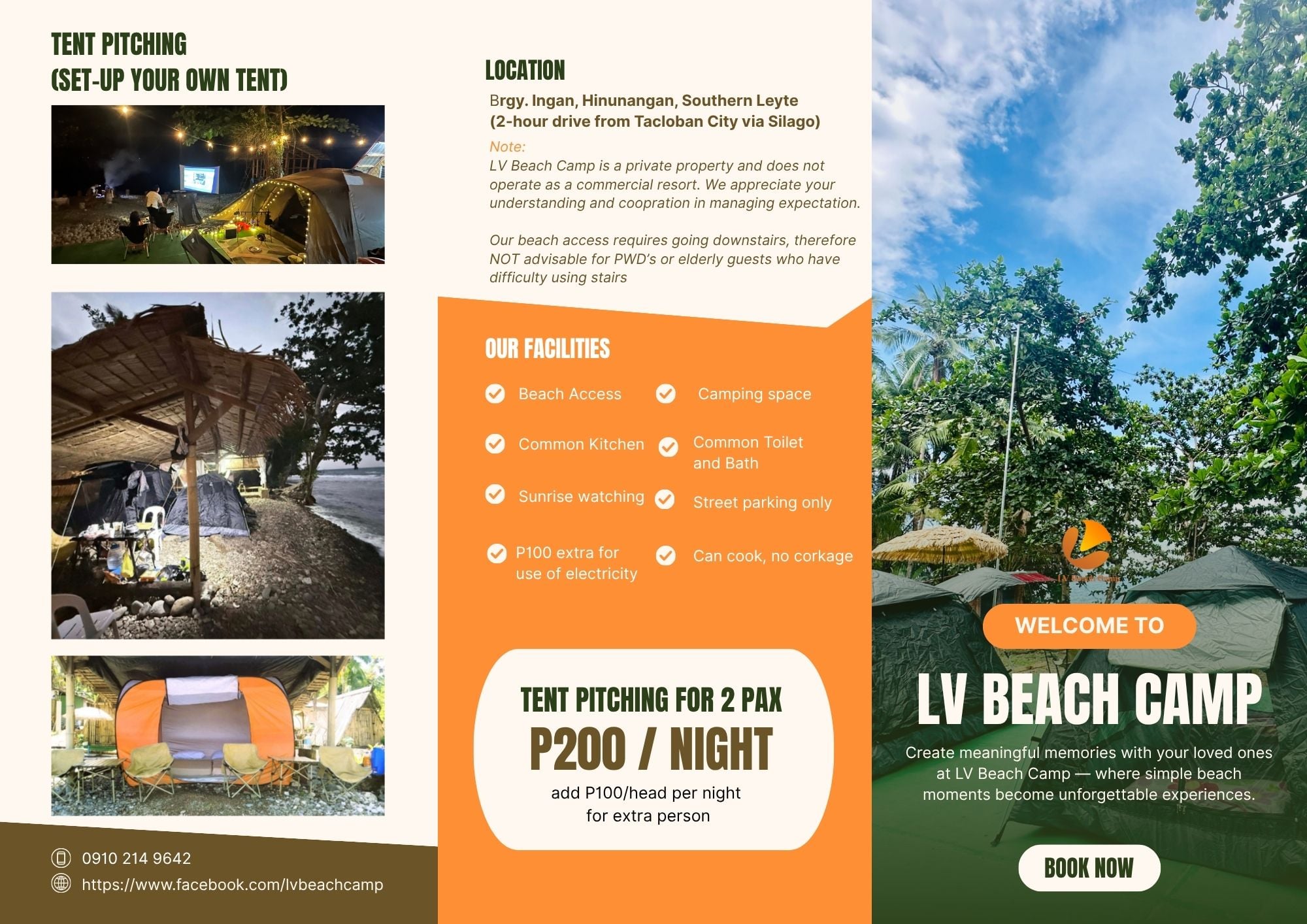 LV Beach Camp Tent Pitching