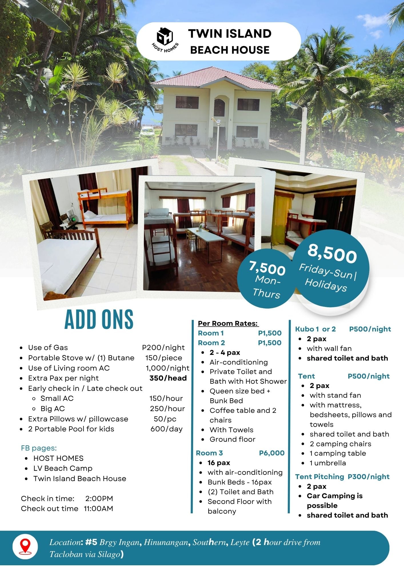 Twin Islands Additional Rates and Add-ons