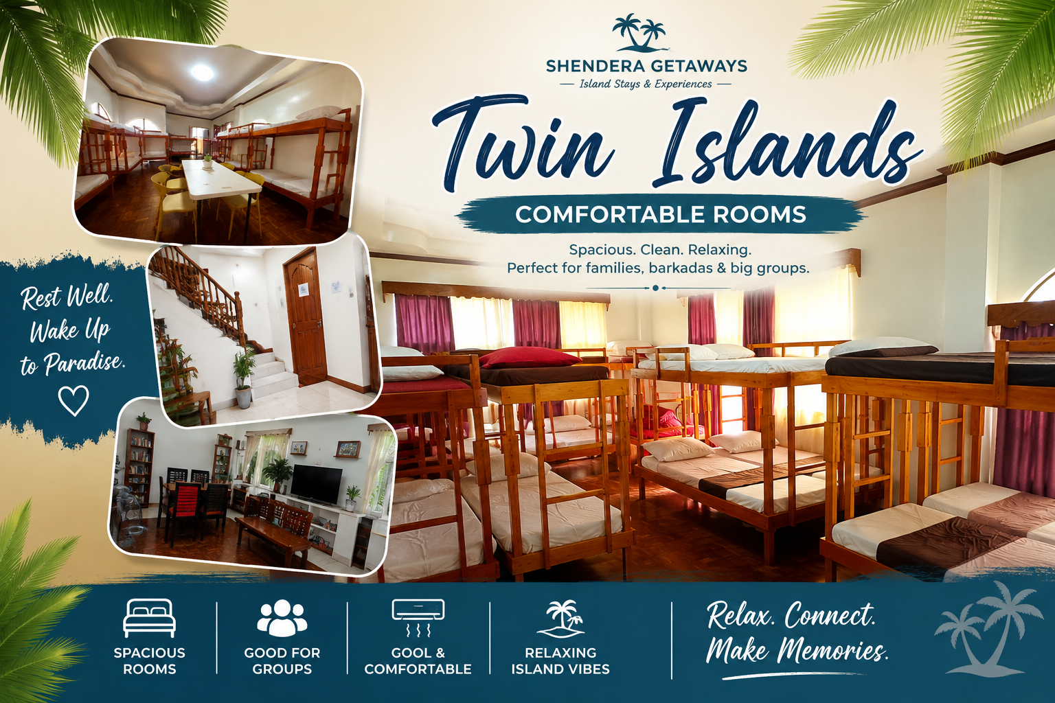 Twin Islands group room with bunk beds